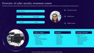 Overview Of Cyber Security Awareness Course Developing Cyber Security Awareness Training Program