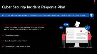 Overview Of Cyber Security Incident Response Plan Training PPT Colorful Editable