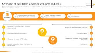 Overview Of Debt Token Offerings With Pros And Cons Security Token Offerings BCT SS