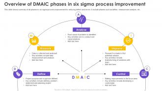 Overview Of Dmaic Phases In Six Sigma Process Improvement Ppt Icon Display