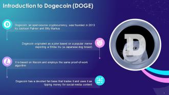 Overview Of Dogecoin A Cryptocurrency Training Ppt