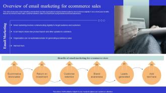 Overview Of Email Marketing For Ecommerce Optimizing Online Ecommerce Store To Increase Product Sales