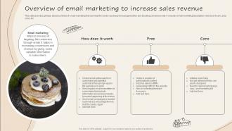 Overview Of Email Marketing Increase Implementing Advanced Advertising Plan For Bakery Business Mkt Ss