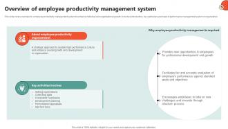 Overview Of Employee Productivity Key Initiatives To Enhance Staff Productivity