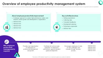 Overview Of Employee Productivity Management System Staff Productivity Enhancement Techniques