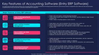 Overview Of Finance Transformation Key Features Of Accounting Software Entry Erp Software