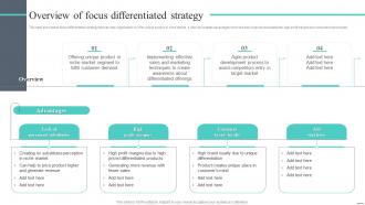 Overview Of Focus Differentiated Strategy Cost Leadership Strategy Offer Low Priced Products
