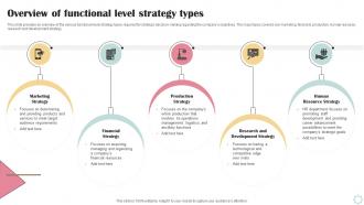 Overview Of Functional Level Strategy Types Business Operational Efficiency Strategy SS V
