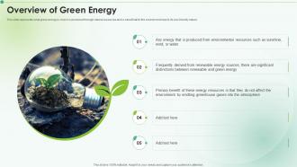 Overview Of Green Energy Clean Energy Ppt Powerpoint Presentation Icon Slide