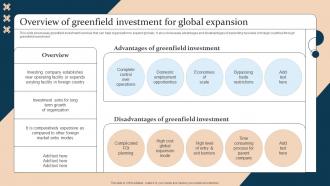 Overview Of Greenfield Investment For Strategic Guide For International Market Expansion