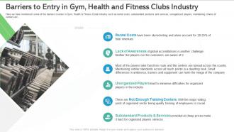 Overview of gym health and fitness clubs industry barriers to entry in gym health and fitness clubs industry
