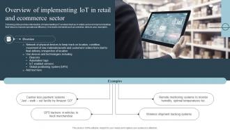 Overview Of Implementing Iot In Retail And Role Of Iot In Transforming IoT SS