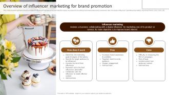 Overview Of Influencer Marketing For Building Comprehensive Patisserie Advertising Profitability MKT SS V