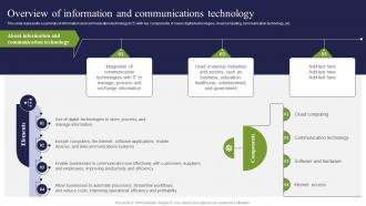 Overview Of Information And Communications Technology ICT Strategic Framework Strategy SS V
