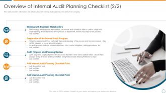 Overview of internal audit planning checklist ppt introduction