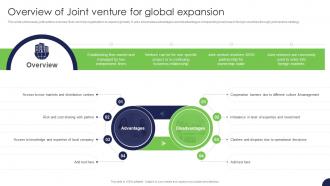 Overview Of Joint Venture For Global Expansion Strategy For Target Market Assessment