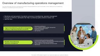 Overview Of Manufacturing Operations Management Execution Of Manufacturing Management Strategy SS V