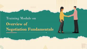 Overview Of Negotiation Fundamentals Training Ppt