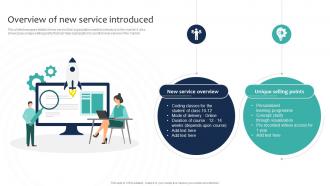 Overview Of New Service Introduced Marketing And Sales Strategies For New Service