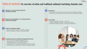 Overview Of Online And Traditional Outbound Marketing Channels MKT CD V Visual Pre-designed