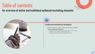 Overview Of Online And Traditional Outbound Marketing Channels MKT CD V Captivating Pre-designed