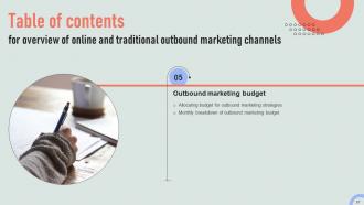 Overview Of Online And Traditional Outbound Marketing Channels MKT CD V Colorful Template