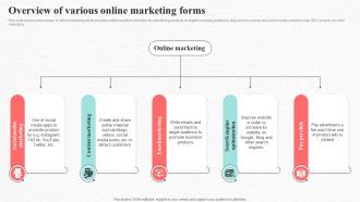 Overview Of Online Marketing Forms Social Media Marketing To Increase Product Reach MKT SS V