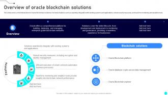 Overview Of Oracle Blockchain Solutions Exploring Diverse Blockchain BCT SS