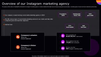 Overview Of Our Instagram Marketing Agency Instagram Campaign Proposal