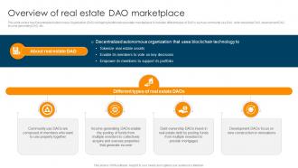 Overview Of Real Estate DAO Marketplace Ultimate Guide To Understand Role BCT SS