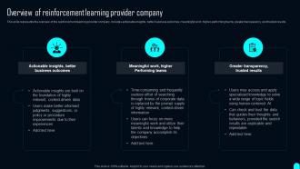 Overview Of Reinforcement Learning Provider Company Elements Of Reinforcement Learning