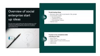 Overview Of Social Enterprise Start Up Ideas Social Business Startup