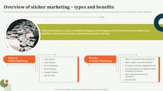Overview Of Sticker Marketing Types And Benefits Offline Marketing Guide To Increase Strategy SS