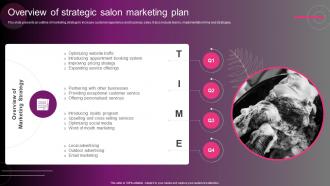 Overview Of Strategic Salon Marketing Plan New Hair And Beauty Salon Marketing Strategy SS