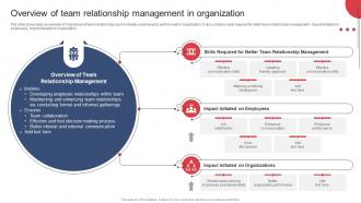 Overview Of Team Relationship Management In Organization Building And Maintaining Effective Team