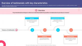 Overview Of Testimonials With Key Marketing Collateral Types For Product MKT SS V
