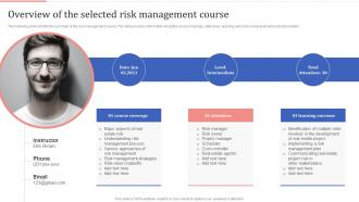 Overview Of The Selected Risk Management Course Optimizing Process Improvement