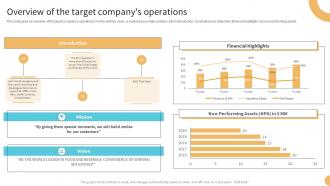 Overview Of The Target Companys Operations Buy Side M And A Investment Banking