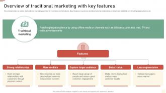 Overview Of Traditional Marketing With Key Features Approaches Of Traditional Media