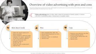 Overview Of Video Advertising With Pros And Cons Complete Guide To Advertising Improvement Strategy SS V