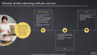 Overview Of Video Advertising With Pros And Cons Efficient Bake Shop MKT SS V