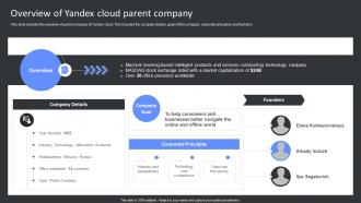 Overview Of Yandex Cloud Parent Company Yandex Cloud SaaS Platform Implementation