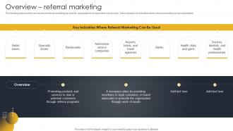 Overview Referral Marketing Go To Market Strategy For B2c And B2c Business And Startups