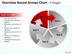 Overview round diagram colorful arrows chart 5 stages 10