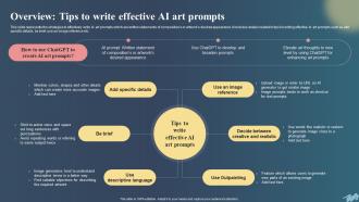 Overview Tips To Write Effective Ai Art Chatgpt For Creating Ai Art Prompts Comprehensive Guide ChatGPT SS