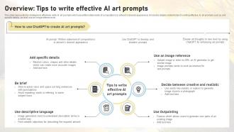 Overview Tips To Write Effective AI Art Prompts Comprehensive Guide On AI ChatGPT SS V