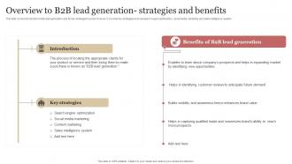Overview To B2b Lead Generation Strategies And Benefits B2b Demand Generation Strategy