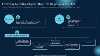 Overview To B2B Lead Generation Strategies And Benefits Effective B2B Lead
