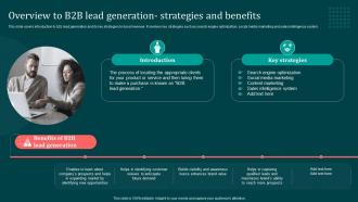 Overview To B2B Lead Generation Strategies Implementing B2B Marketing Strategies Mkt SS