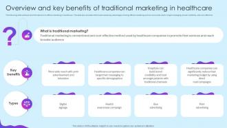 Overview Traditional Marketing In Healthcare Healthcare Marketing Ideas To Boost Sales Strategy SS V